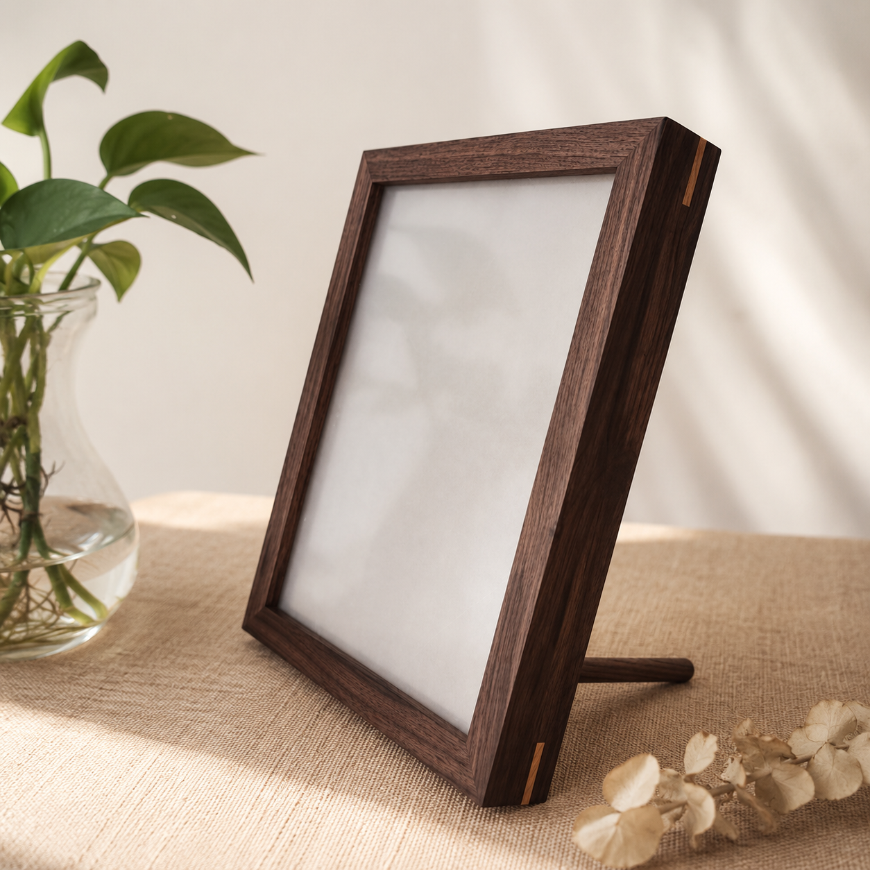 Hand-finished wooden pet memorial frame for a cherished companion photograph