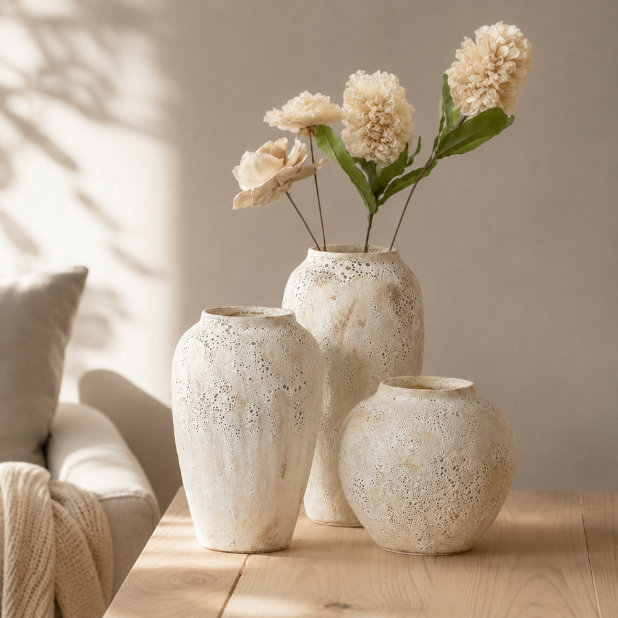 Quiet Bloom ceramic vase with dried botanicals for pet remembrance