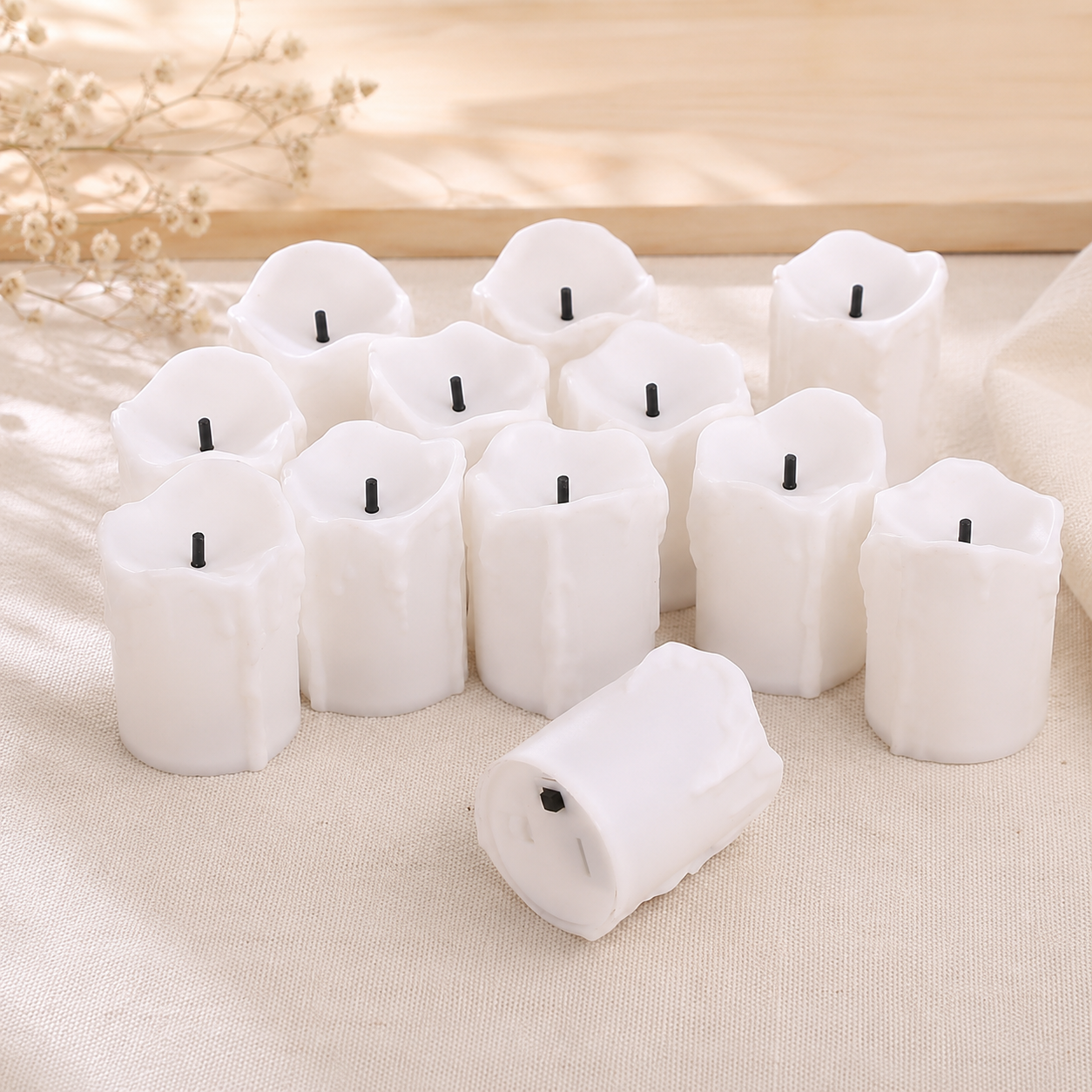 Gentle flame detail on the Soft Glow LED remembrance candles