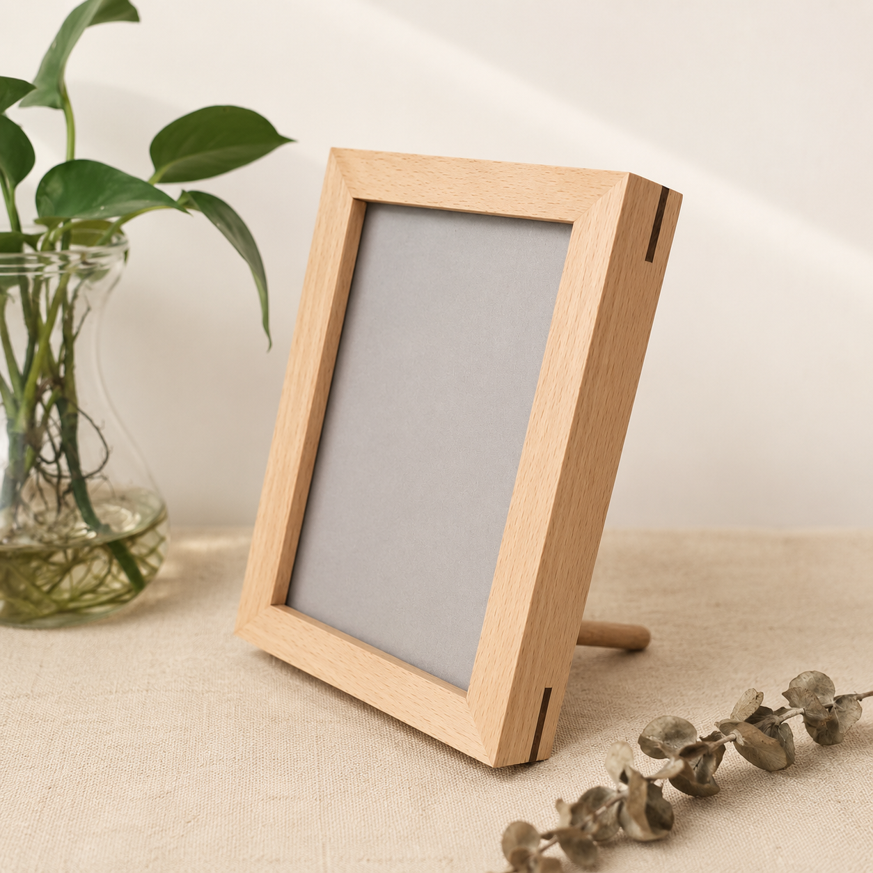 The Hand-Finished Memory Frame displayed in a quiet remembrance space