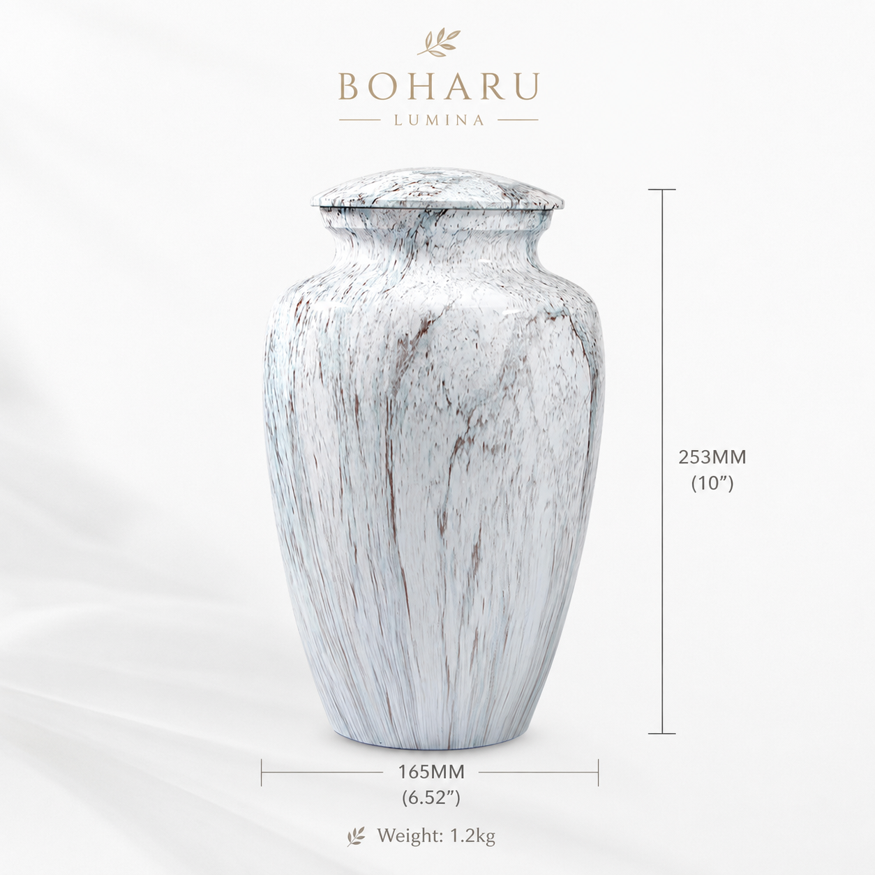 Alternate view of The Aurelia Memory Urn for companion remembrance