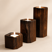 Alternate view of the timeless wooden candle holder