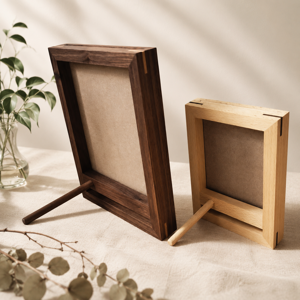 Alternate view of the timeless wooden memorial frame