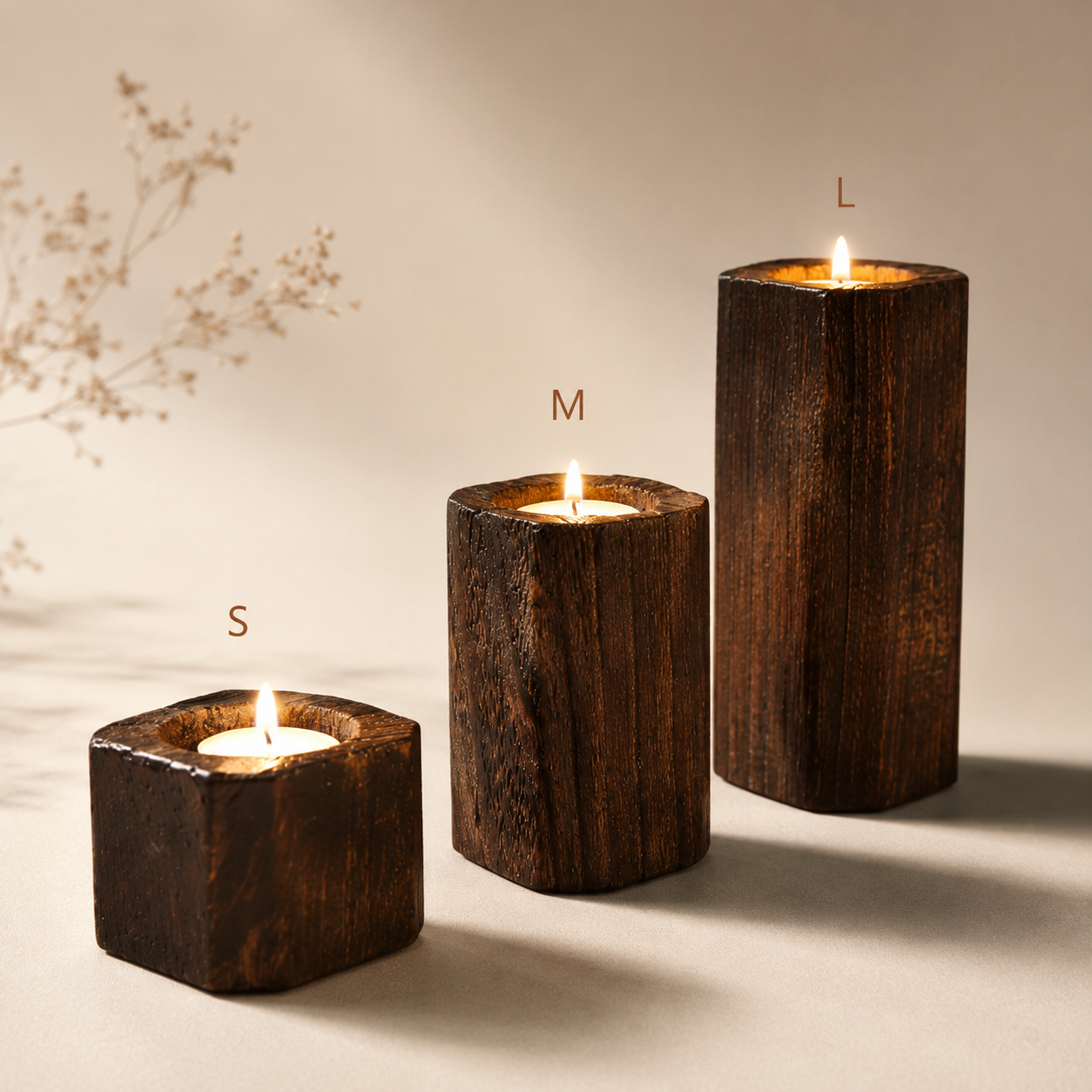Handcrafted candle holder displayed in a peaceful remembrance space