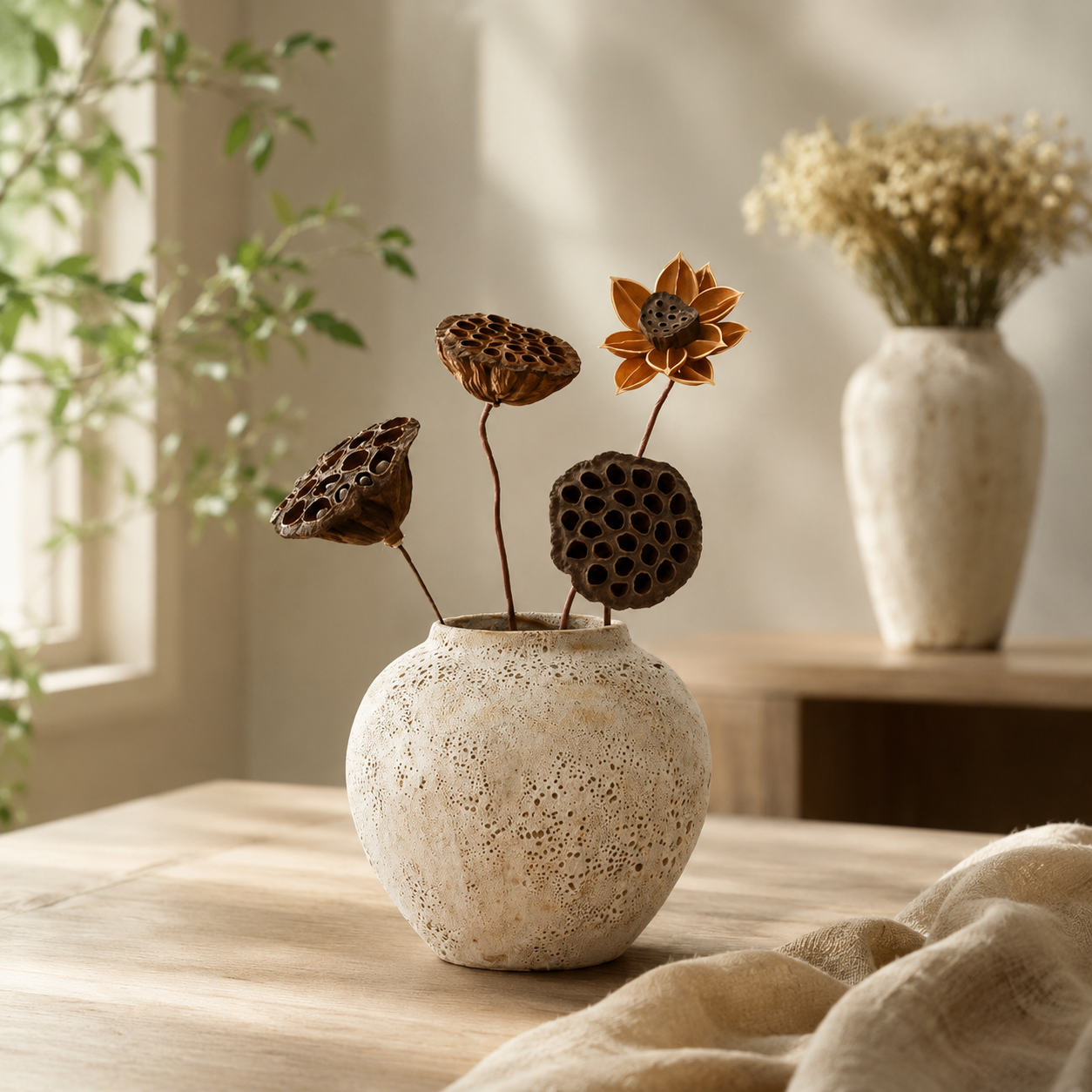 Soft ceramic finish and curved form of the remembrance vase