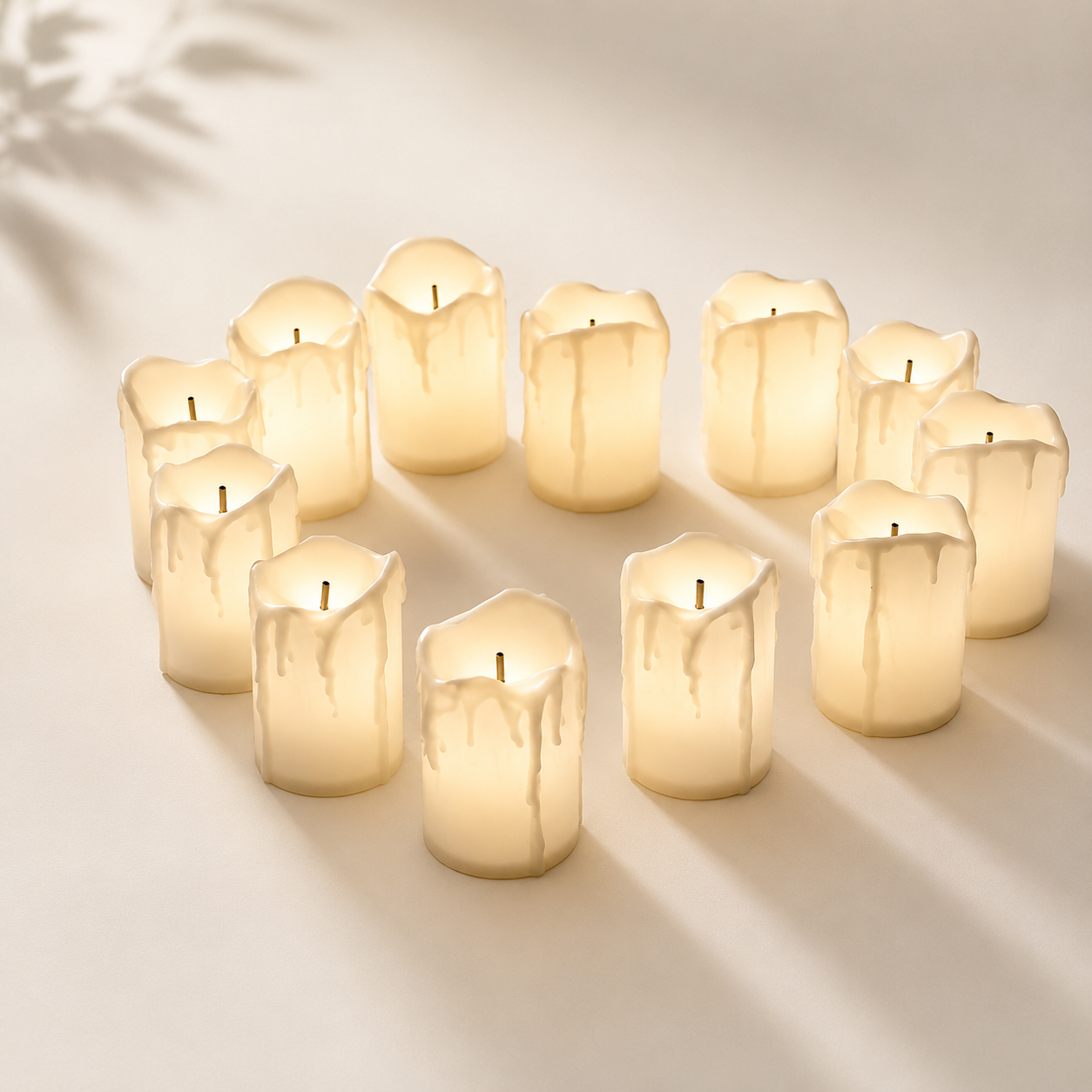 Full set of warm LED candles for companion remembrance