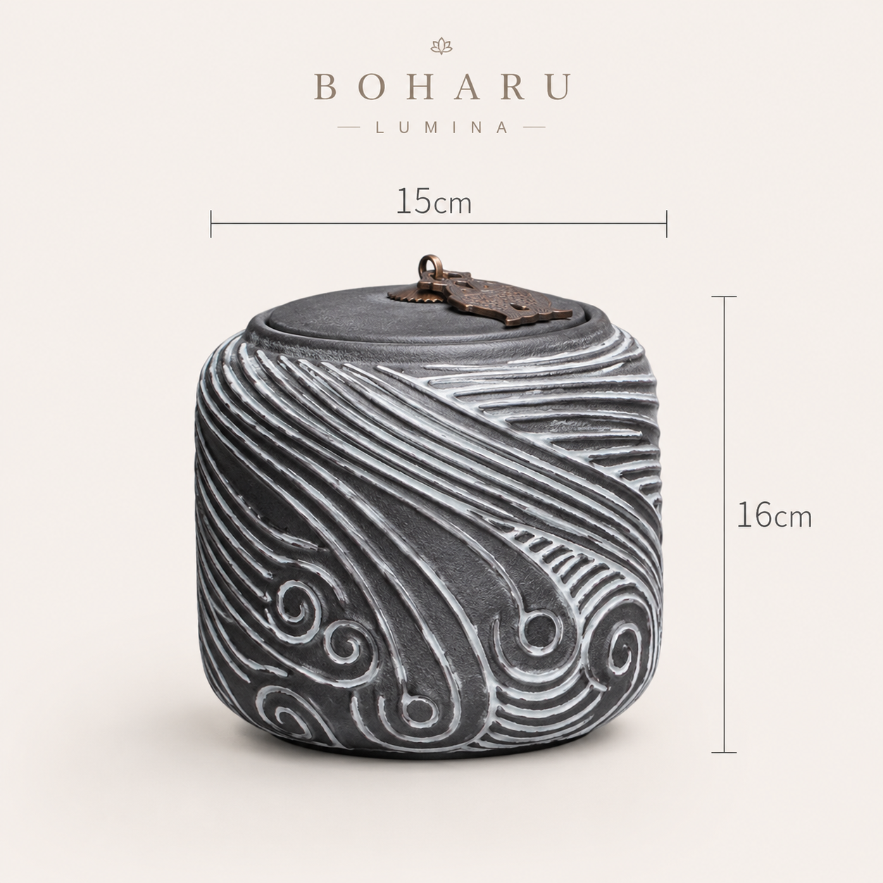 Alternate view of the ceramic urn for companion remembrance