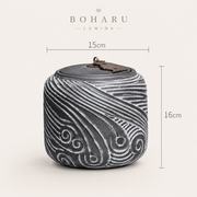 Alternate view of the ceramic urn for companion remembrance